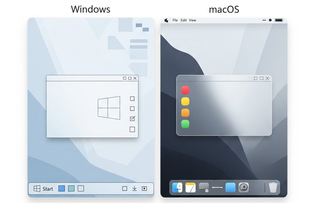 Side-by-side OS comparison visual.