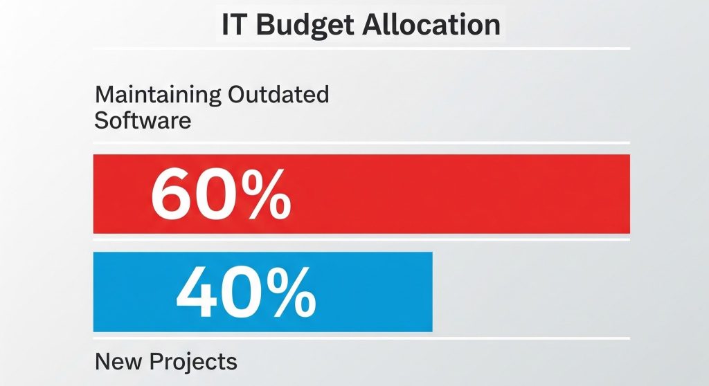 📊 A recent study by TechRepublic revealed that 60% of IT budgets are spent maintaining outdated software.